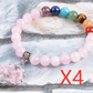 Crystal Beaded Bracelet - Seven chakras 4PCS