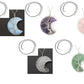 Natural Crystal Moon Pendant - 5color necklace chain set