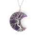 Natural Crystal Moon Pendant - Purple