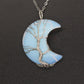 Natural Crystal Moon Pendant - Protein