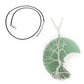 Natural Crystal Moon Pendant - Green necklace