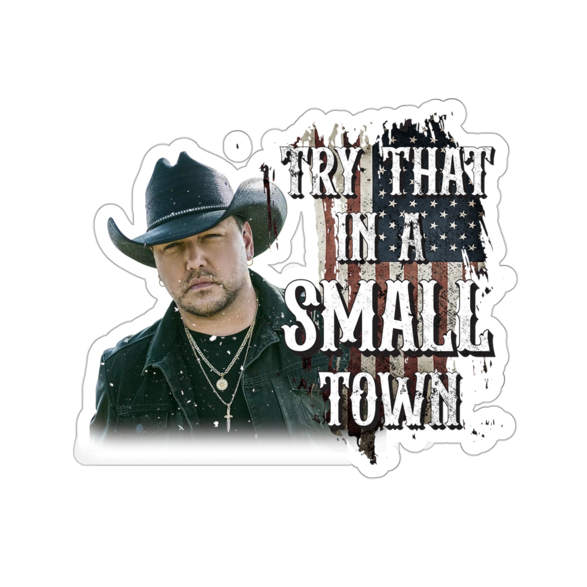 Try that in a small town Jason Aldean Kiss-Cut Stickers decals