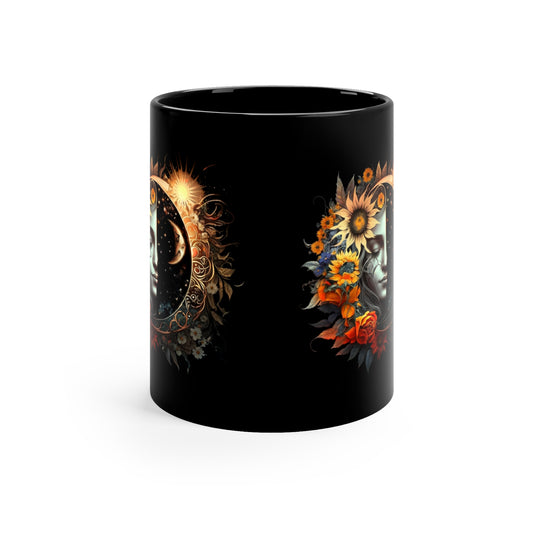 Ying Yang Celestial 11oz Black Mug
