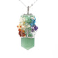 Crystal Column Tree Of Life Winding Pendant Necklace - Green Aventurine