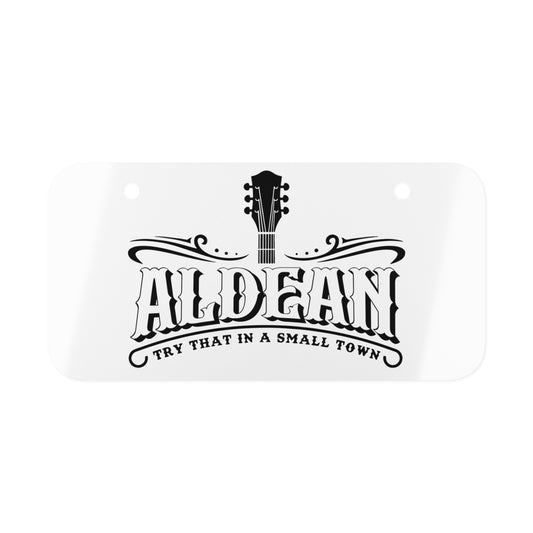 Try that in a small town guitar Mini License Plate - 6" x 3"