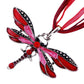 SUMENG New ParagraphWomen Crystal Dragonfly Ribbon Casual Pendant Necklace For Women Ewelry 2023 Gifts - Red