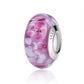 2023 New Original 100% 925 Sterling Silver Glass Bead Wood Stone Murano Flower Charms Fit Pandora Bracelet DIY Women Jewelry - LSM043 Pink Base