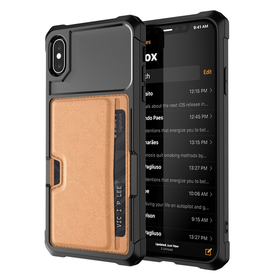 IQD Leather Case For iPhone X Xs Max Xr Cover Car Magnet Card holder For iPhone 8 7 6 6s Plus protective cover Wallet Cases - For iPhone X XS / Auburn / China - For iPhone XR / Auburn / China - For iPhone XS Max / Auburn / China - For iPhone 8 / Auburn / China - For iPhone 8 Plus / Auburn / China - For iPhone 7 / Auburn / China - For iPhone 7 Plus / Auburn / China - For iPhone 6 6S / Auburn / China - For iPhone 6S Plus / Auburn / China - For iPhone X XS / Auburn / United States - For iPhone X...