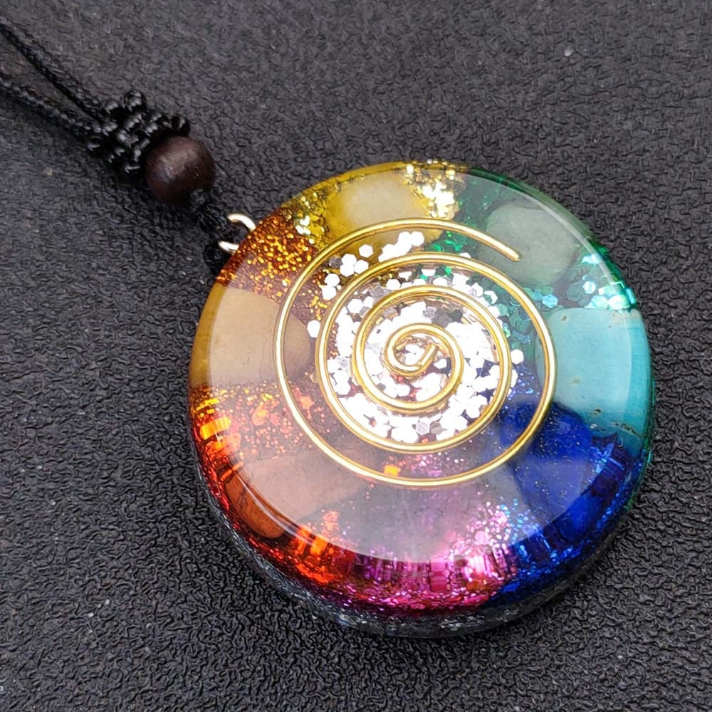 Orgonite Pendant Necklace Energy Generator Emf Protection Healing Crystal Sacred Geometry Chakra Necklaces Meditation Jewellry