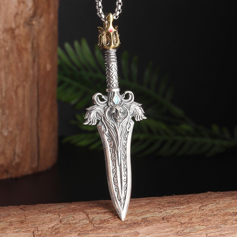 Magic Witch Necklace Women\\'s Vintage Blood Pack Removable Witch Wand Pendant Cosplay Jewelry Couple New Lover Gift - AL20349-Silver