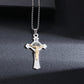 Saint St. Benedict Jesus Cross Pendant Necklace Men and Women Religious Christian Catholic Amulet Stainless Steel Jewelry - AL19982-gold