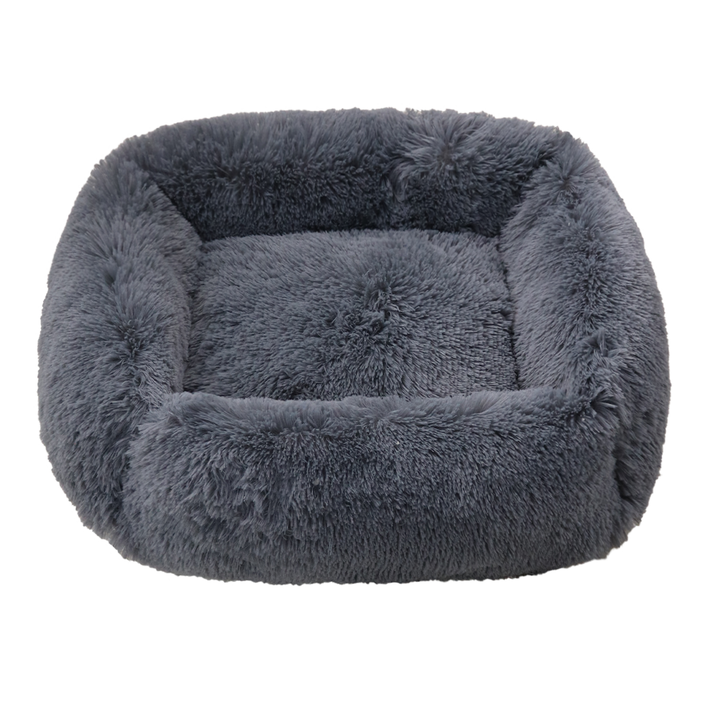 Comfortable Dog Bed Sleeping Pad Soft Cat Bed Square Pillow Bed Fluffy Plush Puppy Cushion Pet Supplies - Dark gray / XL 75x65cm