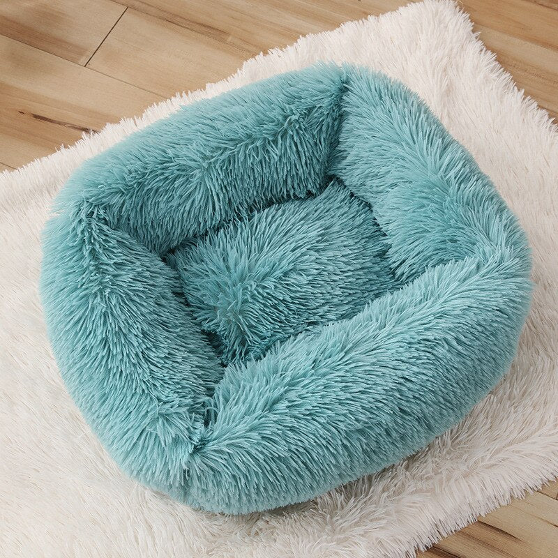 Comfortable Dog Bed Sleeping Pad Soft Cat Bed Square Pillow Bed Fluffy Plush Puppy Cushion Pet Supplies - Emerald / XL 75x65cm