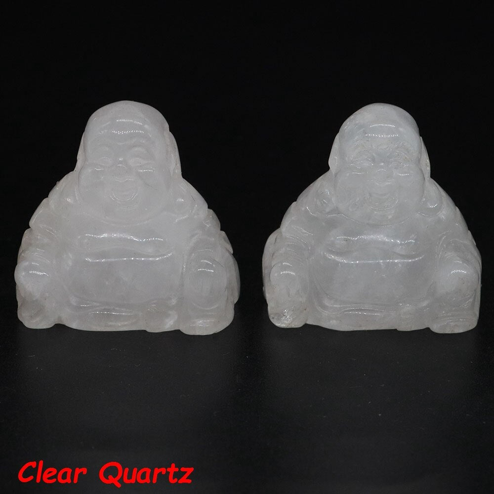36mm Buddha Statue Natural Healing Crystals Reiki Chakra Spiritual Hand Carved Stones Maitreya Figurines Crafts Home Lucky Decor