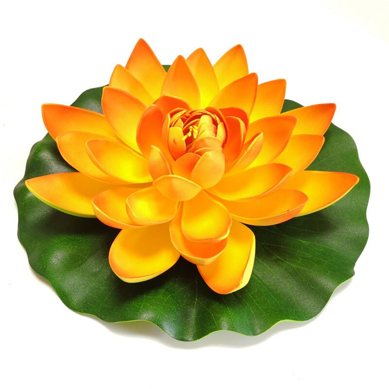 10/17/28/40/60cm Lotus Artificial Flower Floating Fake Lotus Plant Lifelike Water Lily Micro Landscape for Pond Garden Decor