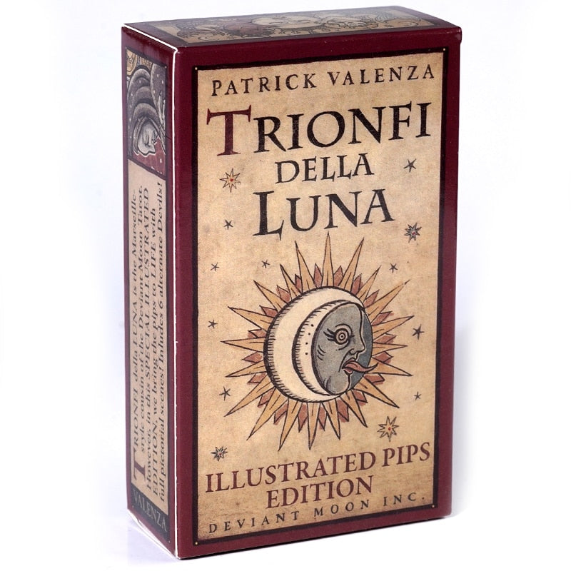 Trionfi della Luna Tarot 78 Card Deck with PDF Guidebook Fortune Telling Card Game Travel Cersion Reversed Chakra Planet Zodiac - Light Grey