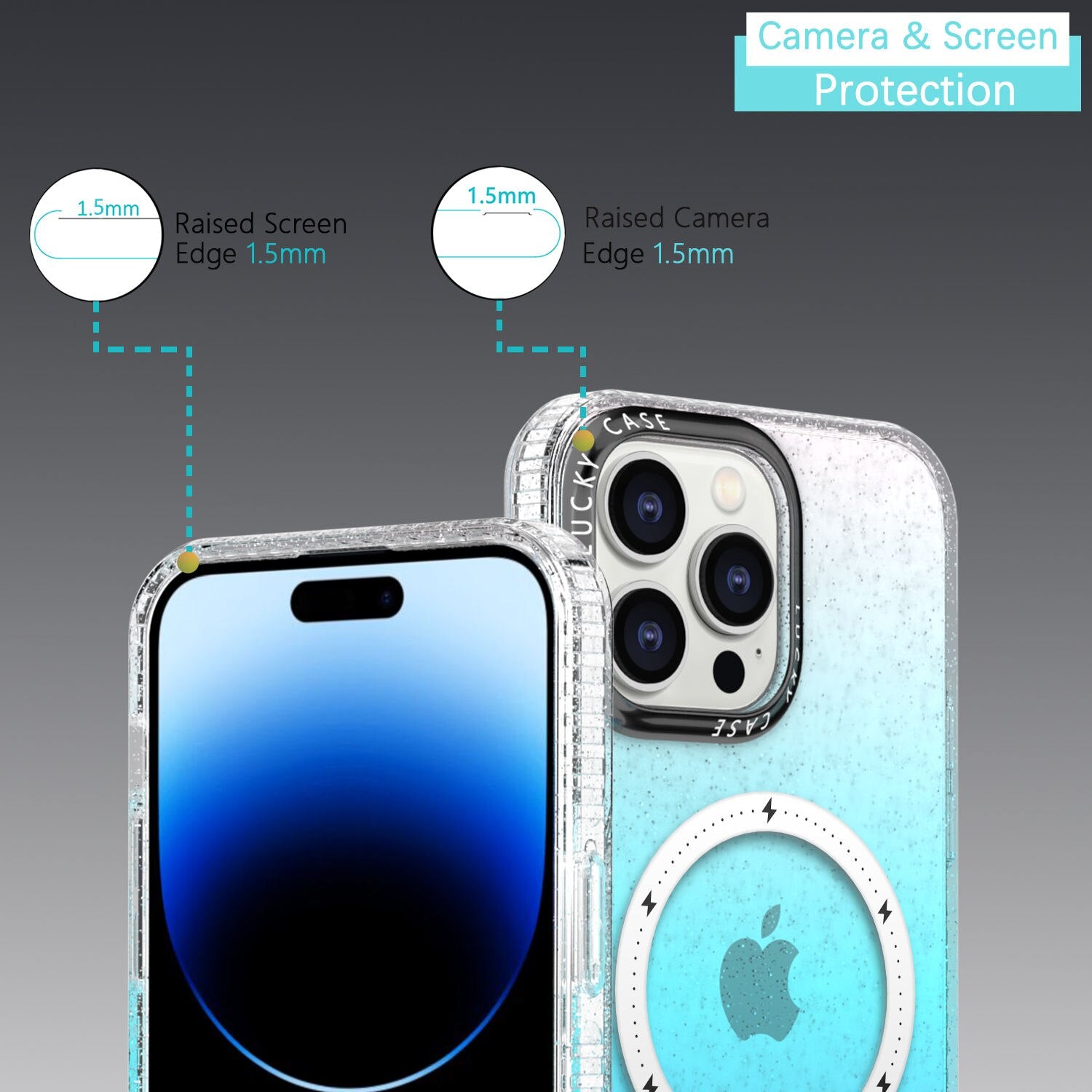 Magnetic Bling Case for iPhone 14 13 12 Pro Max Support for MagSafe Cute Twinkle Glitter Design Shockproof Silicone Phone Cover