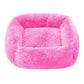 Comfortable Dog Bed Sleeping Pad Soft Cat Bed Square Pillow Bed Fluffy Plush Puppy Cushion Pet Supplies - Bright pink / XXL 85x75cm