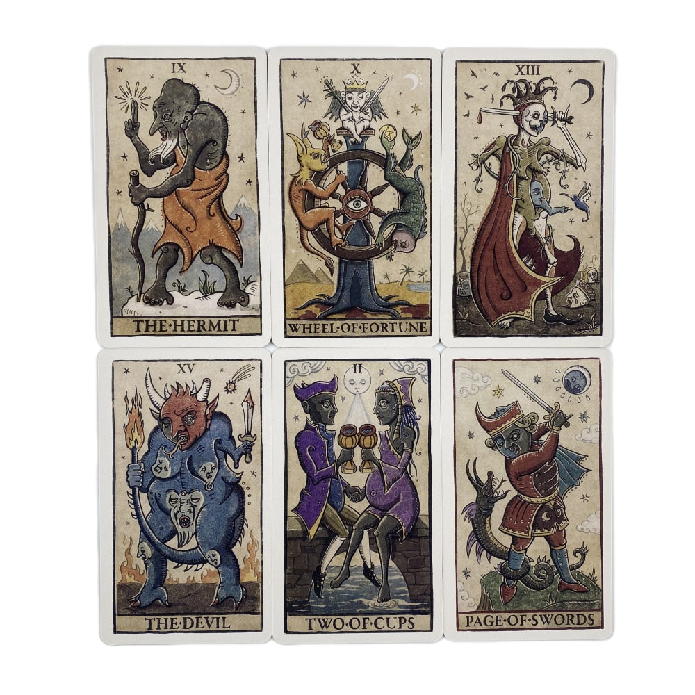 Moon Tarot Della Luna Deck Cards A 89 Oracle English Visions Divination Illustrated Edition Borad Playing Games