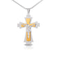 Saint St. Benedict Jesus Cross Pendant Necklace Men and Women Religious Christian Catholic Amulet Stainless Steel Jewelry - AL20066-Gold