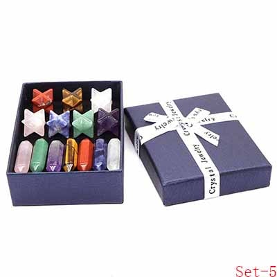 14PC/Set 7 Chakra Point Natural Stone And Crystals Gemstone Crafts Gift Box Reiki Healing Energy Mineral Home Decor Wholesale