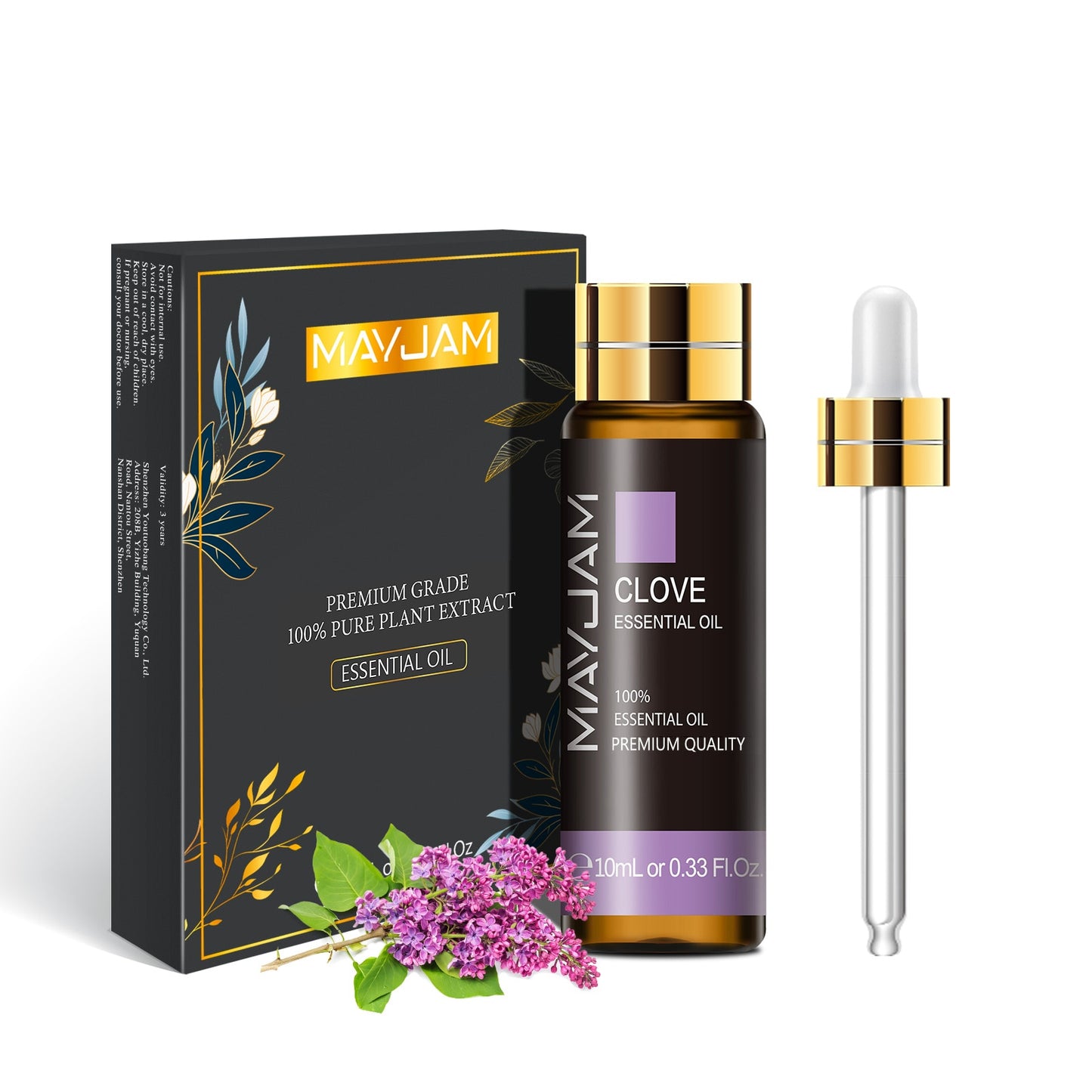10ML Lavender Rose Eucalyptus Jasmine Vanilla Mint Sandalwood Tea Tree Orange Diffuser Aroma Essential Oil - 10ml / Clove