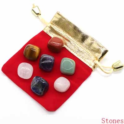 14PC/Set 7 Chakra Point Natural Stone And Crystals Gemstone Crafts Gift Box Reiki Healing Energy Mineral Home Decor Wholesale - 7pcs Stone / 1 set - 7pcs Stone / 5 set - 7pcs Stone / 10 set