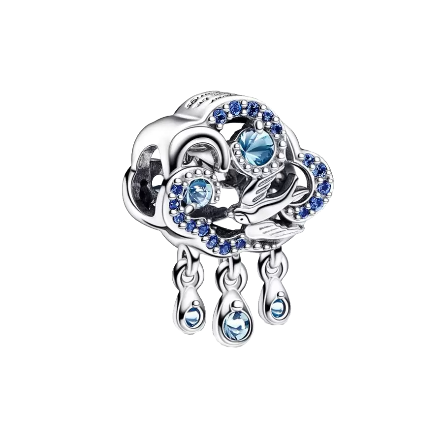 100% 925 Sterling Silver Firefly Charms Evil Eye Hot Air Balloon Blue Charms Fit Pandora Original Bracelet DIY Jewelry Making - CMS1807