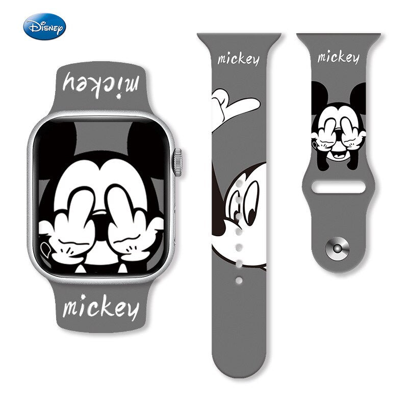 Cartoon Disney Mickey Minnie Mouse Printed Silicone Strap for Watch Band 38/40/41mm 42/44/45mm Bracelet Apple Watch 6 5 4 3 SE 7 - 16 / 38 40 41 mm - 16 / 42 44 45 49 mm