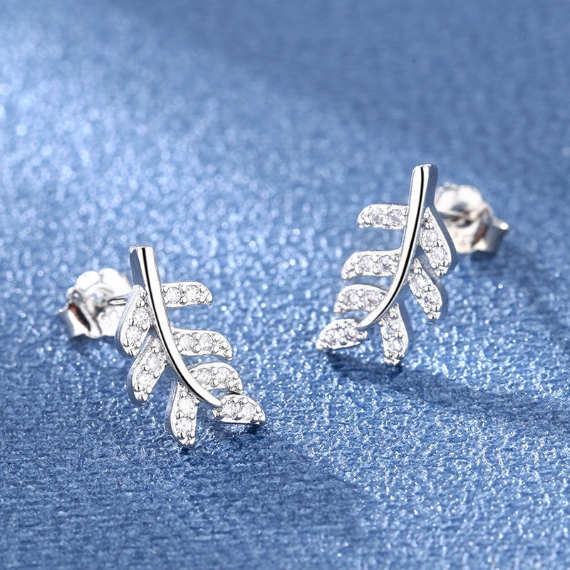 925 Sterling Silver Jewelry Women Fashion Cute Tiny Clear Crystal CZ Stud Earrings Gift for Girls Teens Lady - ED088