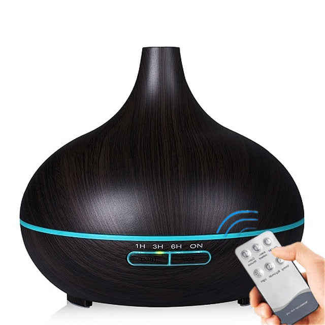 550ML Electric Aroma Diffuser Essential Oil Diffuser Air Humidifier Ultrasonic Remote Control Color LED Lamp Mist Maker Car Home