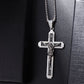Saint St. Benedict Jesus Cross Pendant Necklace Men and Women Religious Christian Catholic Amulet Stainless Steel Jewelry - AL19971-Silver
