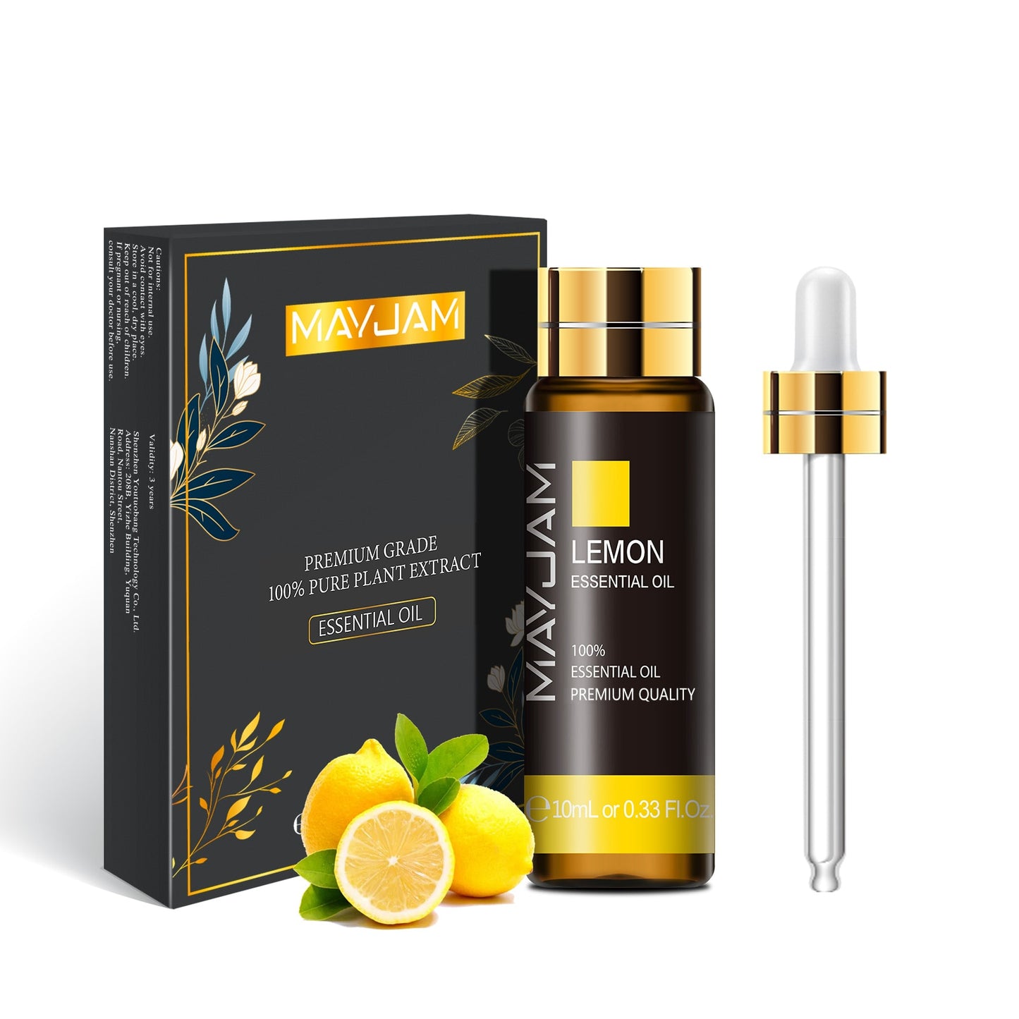 10ML Lavender Rose Eucalyptus Jasmine Vanilla Mint Sandalwood Tea Tree Orange Diffuser Aroma Essential Oil - 10ml / Lemon