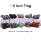 10PCS/ Set Mix Natural Stones Animal Statue Healing Crystal Plant Figurine Gemstone Carved Angel Wicca Craft Decor Wholesale Lot - Frog 1.5 IN
