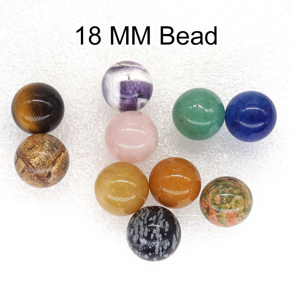 10PCS/ Set Mix Natural Stones Animal Statue Healing Crystal Plant Figurine Gemstone Carved Angel Wicca Craft Decor Wholesale Lot - Beads 18 MM