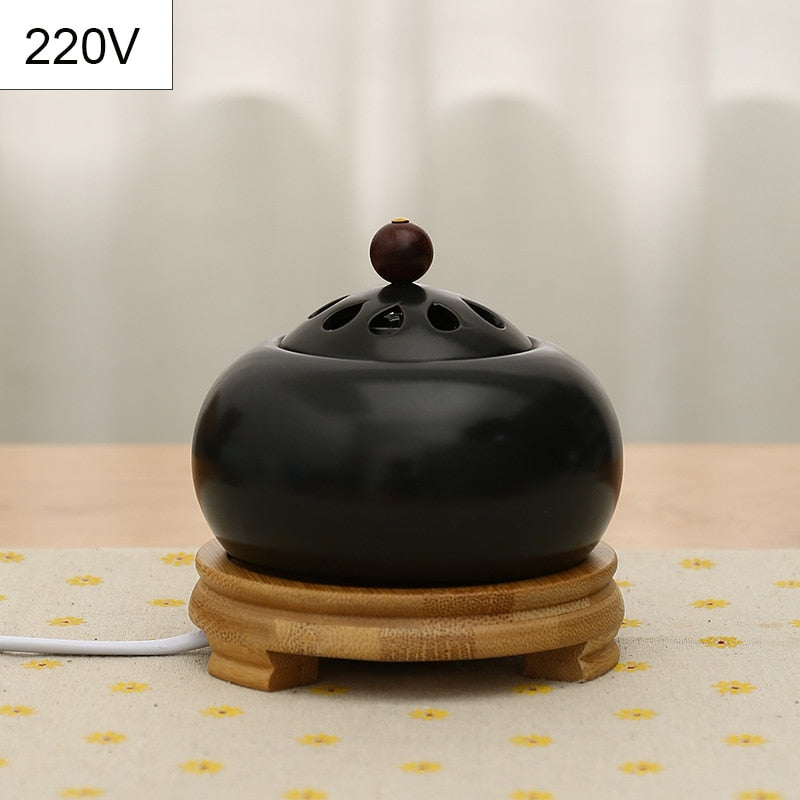 110V/220V Electronic Incense Burner Essential Oil Burners with Timing Sandalwood Stove Ceramic Aromatherapy Home Decorate