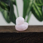 1.2 Inch Cute Duck Statue Crafts Home Decor Reiki Healing Crystal Carved Gemstone Figurine Opalite Quartz Small Animal Kid Gifts - Rose Quartz