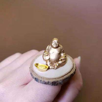 NEW~1Pcs Maitreya Buddha statue/fairy garden gnome/moss terrarium home decor/crafts/bonsai/bottle garden/miniature/figurine - 1 pcs ring