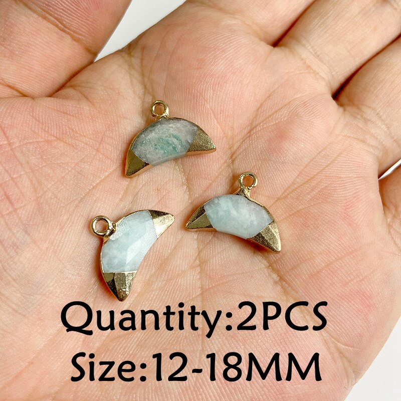 Natural Stone Amazonite Pendant Blue Semi-precious Pendants Connector Charm Make Jewelry Necklace Earring Accessories Finding - NO.12