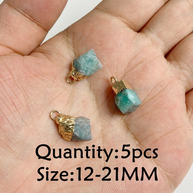 Natural Stone Amazonite Pendant Blue Semi-precious Pendants Connector Charm Make Jewelry Necklace Earring Accessories Finding - NO.26