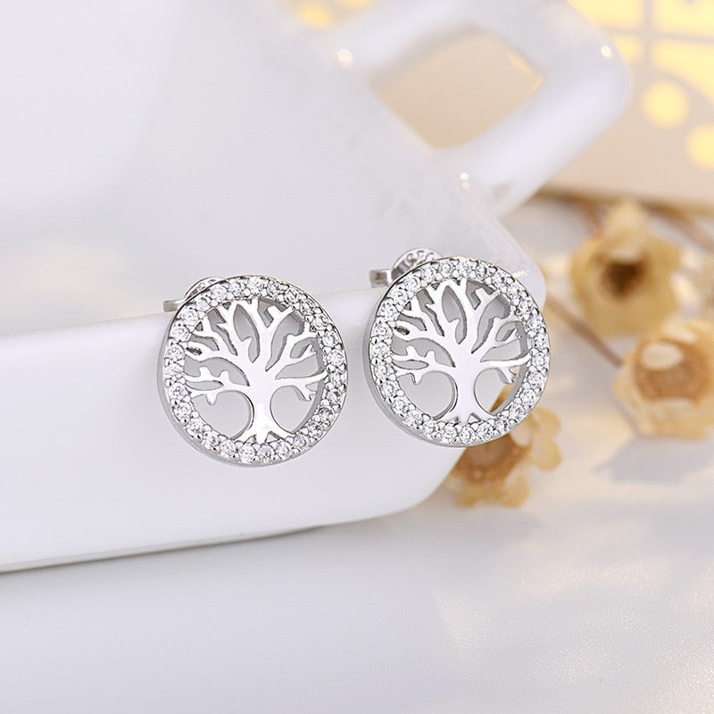 925 Sterling Silver Jewelry Women Fashion Cute Tiny Clear Crystal CZ Stud Earrings Gift for Girls Teens Lady - ED211-S