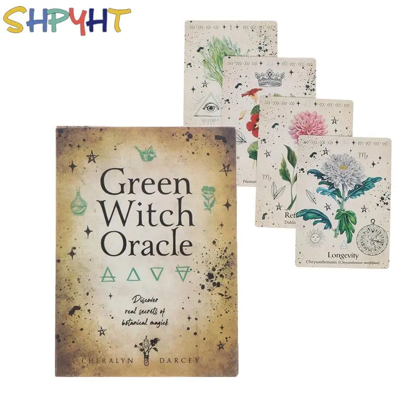 1Box Green Witch Oracle Cards Tarot Prophecy Divination Deck Family Party Board Game Beginners Cards