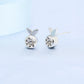 925 Sterling Silver Jewelry Women Fashion Cute Tiny Clear Crystal CZ Stud Earrings Gift for Girls Teens Lady - ED048