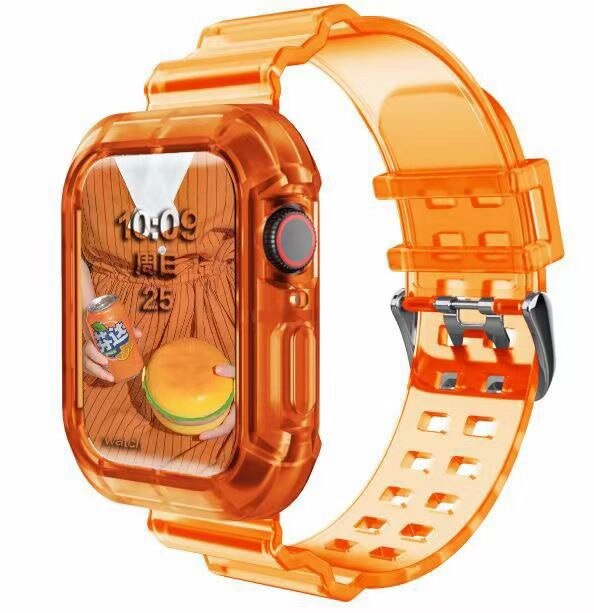 45MM Transparent Silicone Strap for Apple Watch Series 7 6 5 4 3 2 1 Band 40mm 44mm for Iwatch 7 41MM Waterproof Strap 38mm 42mm - China / Transparent Orange / 38MM - United States / Transparent Orange / 38MM - China / Transparent Orange / 40MM-41MM - United States / Transparent Orange / 40MM-41MM - China / Transparent Orange / 42MM - United States / Transparent Orange / 42MM - China / Transparent Orange / 44MM-45MM - United States / Transparent Orange / 44MM-45MM