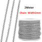 No Fade 2Meters Stainless Steel Chains for Jewelry Making DIY Necklace Bracelet Accessories Gold Chain Lips Beads Beaded Chain - I-Steel 2mm