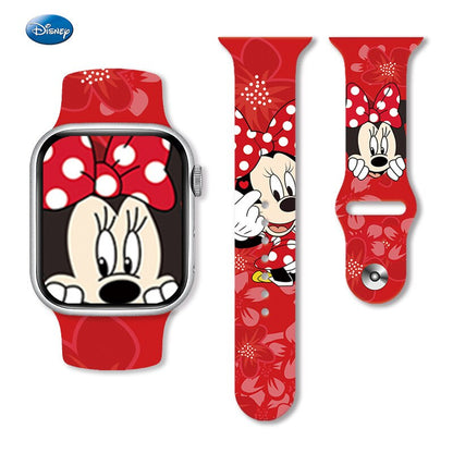 Cartoon Disney Mickey Minnie Mouse Printed Silicone Strap for Watch Band 38/40/41mm 42/44/45mm Bracelet Apple Watch 6 5 4 3 SE 7 - 21 / 38 40 41 mm - 21 / 42 44 45 49 mm