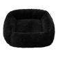 Comfortable Dog Bed Sleeping Pad Soft Cat Bed Square Pillow Bed Fluffy Plush Puppy Cushion Pet Supplies - black / XL 75x65cm