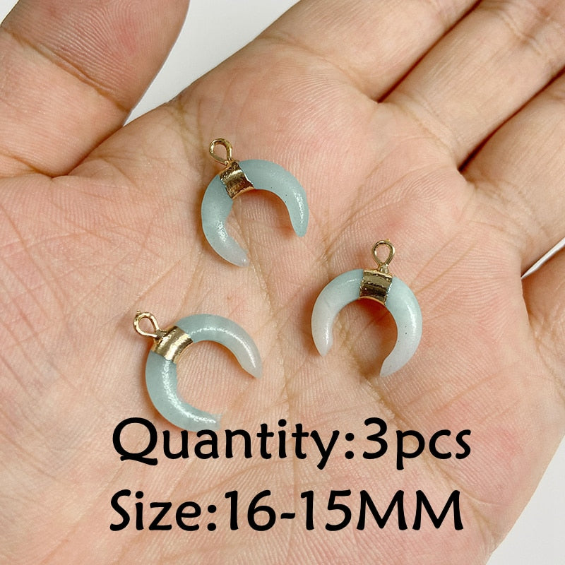 Natural Stone Amazonite Pendant Blue Semi-precious Pendants Connector Charm Make Jewelry Necklace Earring Accessories Finding