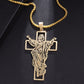 Saint St. Benedict Jesus Cross Pendant Necklace Men and Women Religious Christian Catholic Amulet Stainless Steel Jewelry - AL19890-gold