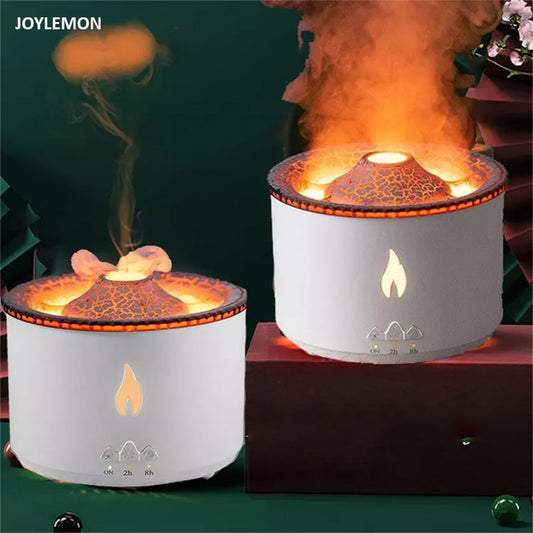 Volcano 3D Flame Aroma Diffuser Air Atomizer Stove Fire Effect Ultrasonic Essential Oil Aromatherapy Machine Flame Humidifier